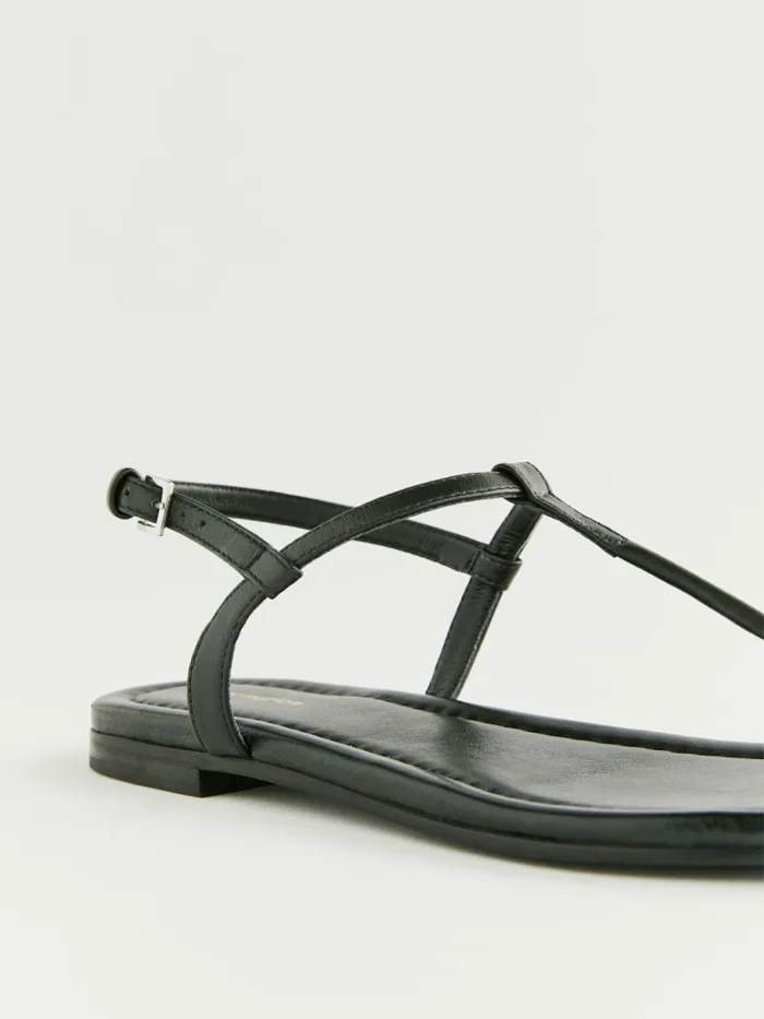 Reformation Sandals Thea Tstrap Flat Sandal Black Leather 8211 Women Reformation Sandals Thea Tstrap Flat Sandal Black Leather 8211 Women