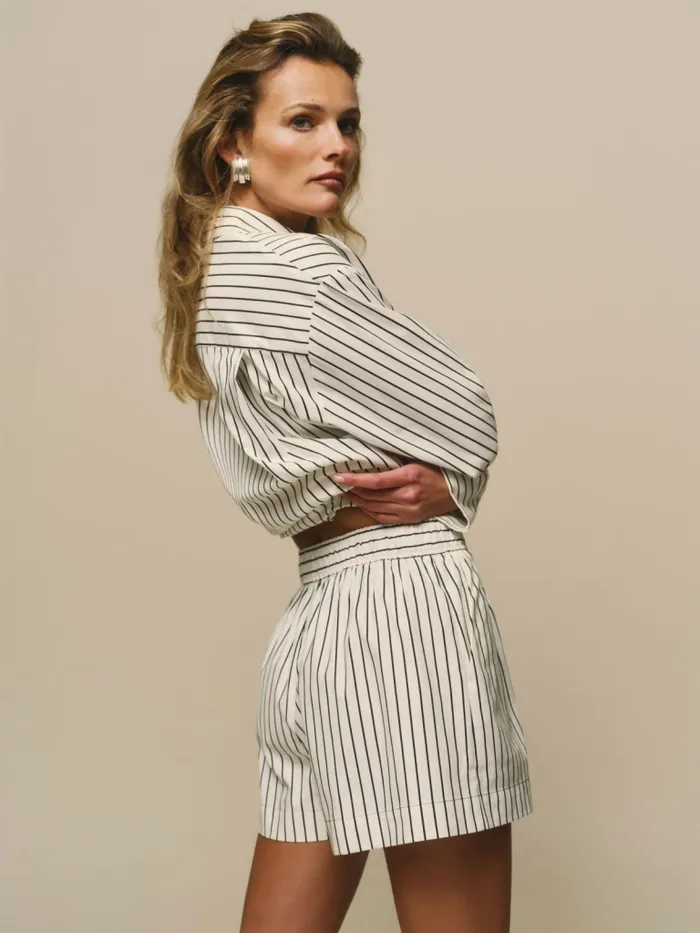 Reformation Shorts Billy Short Savoy Stripe 8211 Women