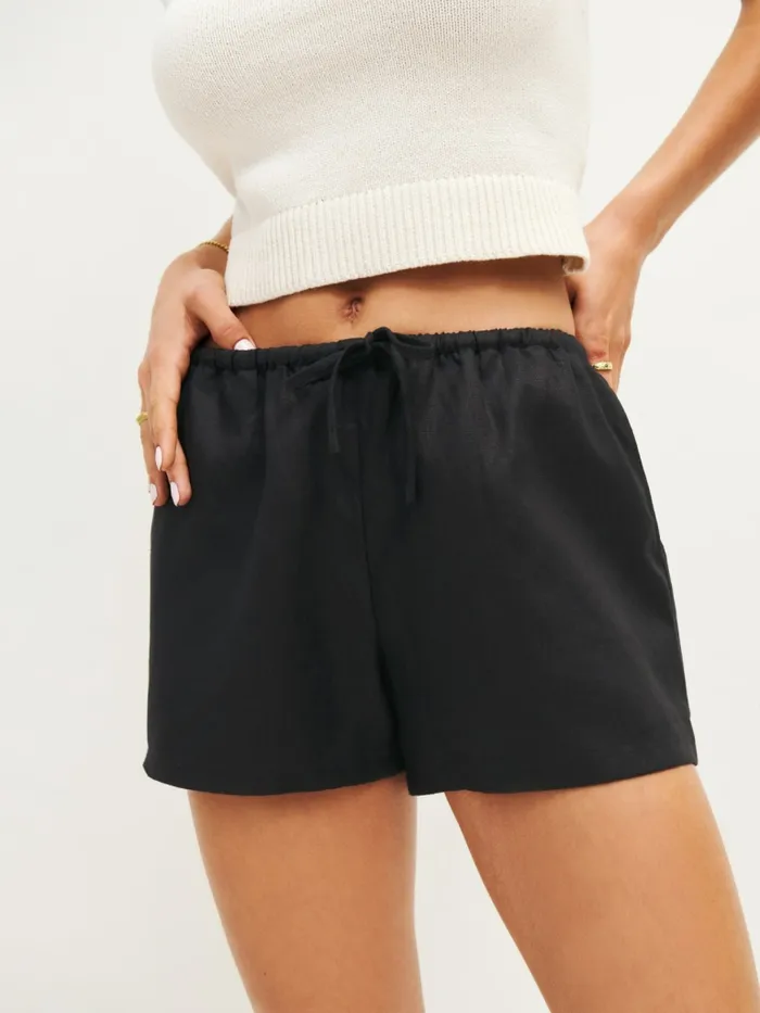 Reformation Shorts Zoey Linen Short Black 8211 Women
