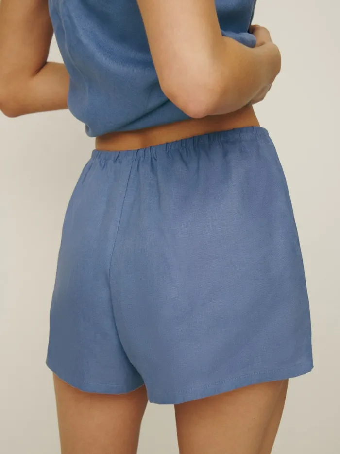 Reformation Shorts Zoey Linen Short Cornflower 8211 Women Reformation Shorts Zoey Linen Short Cornflower 8211 Women