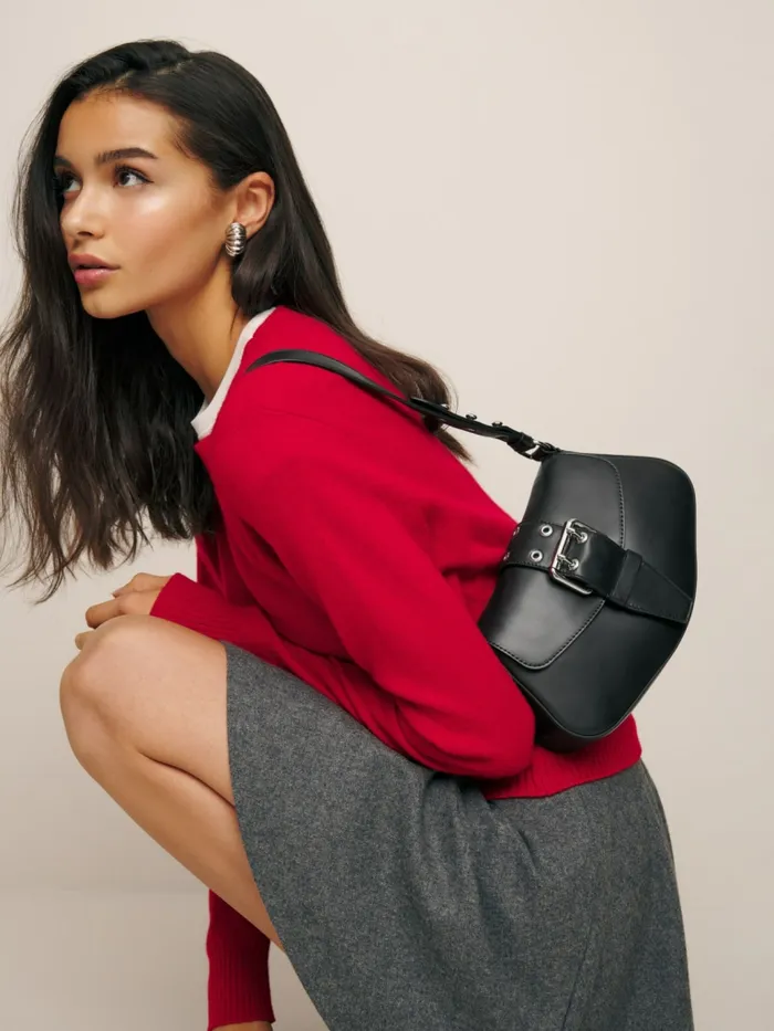 Reformation Shoulder Bags Rafaella Shoulder Bag Black Leather 8211 Women Reformation Shoulder Bags Rafaella Shoulder Bag Black Leather 8211 Women