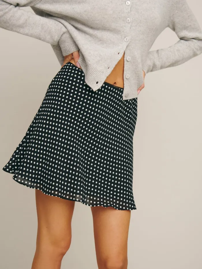 Reformation Skirts Brandy Skirt Caviar Dot 8211 Women