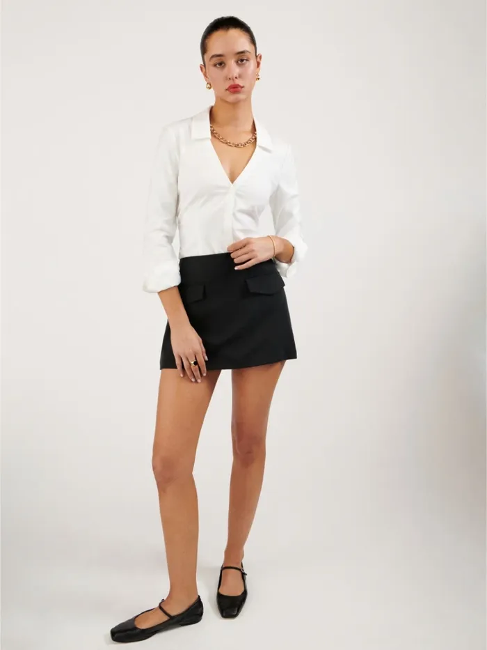 Reformation Skirts Imogen Skort Black 8211 Women Reformation Skirts Imogen Skort Black 8211 Women