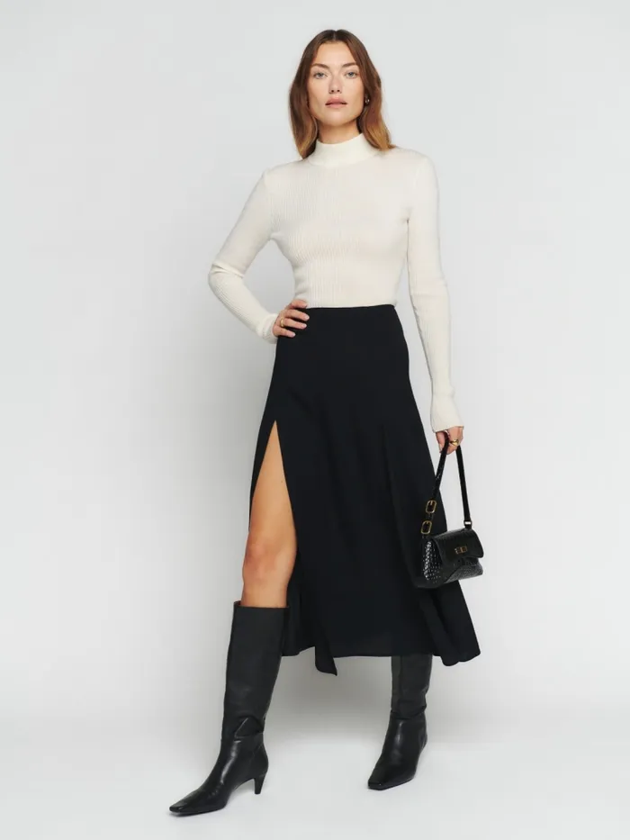 Reformation Skirts Zoe Skirt Black 8211 Women Reformation Skirts Zoe Skirt Black 8211 Women
