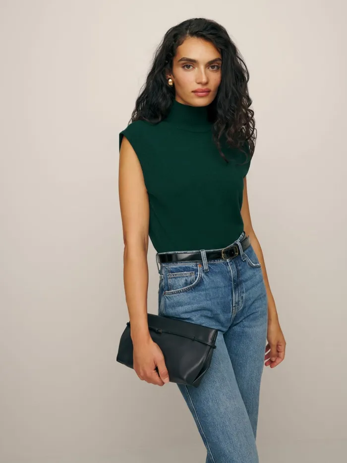 Reformation Sweaters Arco Cashmere Sleeveless Turtleneck Sweater Sycamore 8211 Women Reformation Sweaters Arco Cashmere Sleeveless Turtleneck Sweater Sycamore 8211 Women