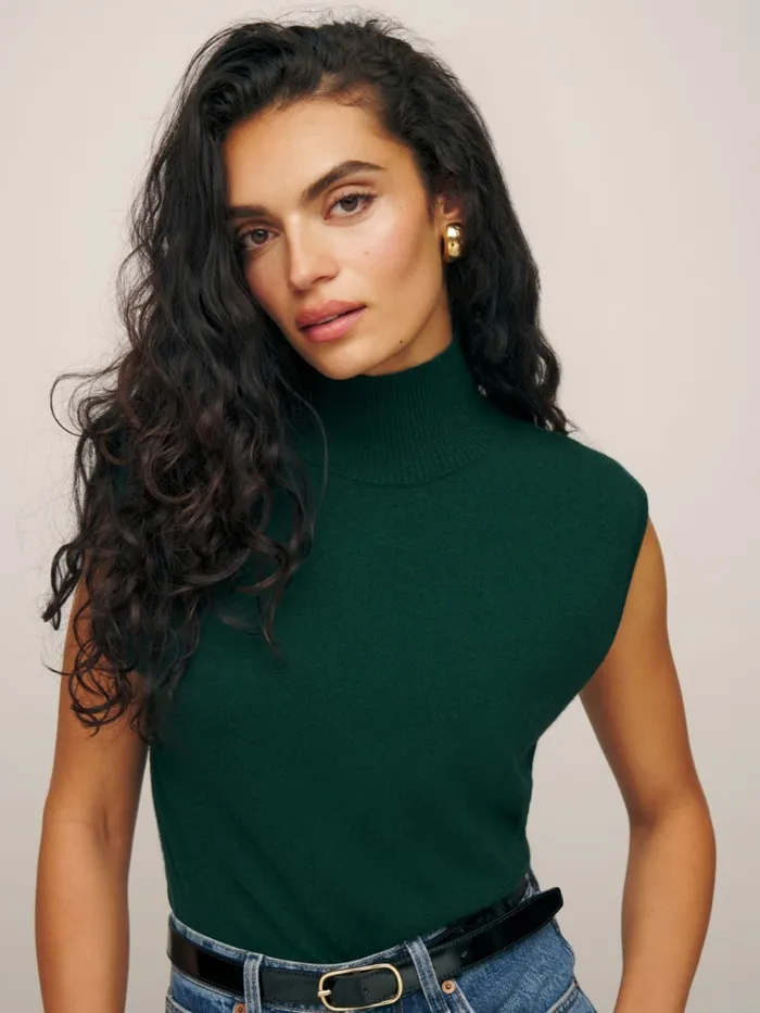 Reformation Sweaters Arco Cashmere Sleeveless Turtleneck Sweater Sycamore 8211 Women Reformation Sweaters Arco Cashmere Sleeveless Turtleneck Sweater Sycamore 8211 Women