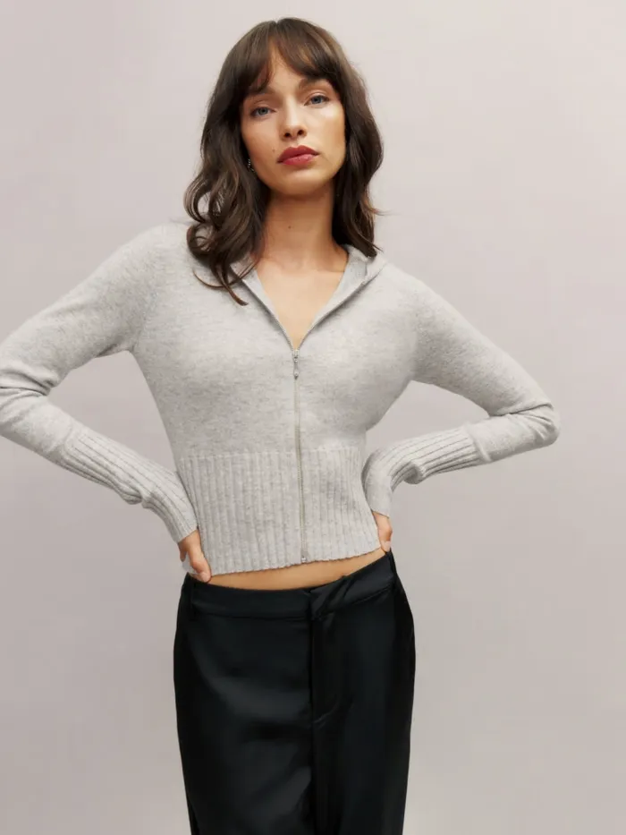 Reformation Sweaters Aree Cashmere Sweater Light Grey 8211 Women