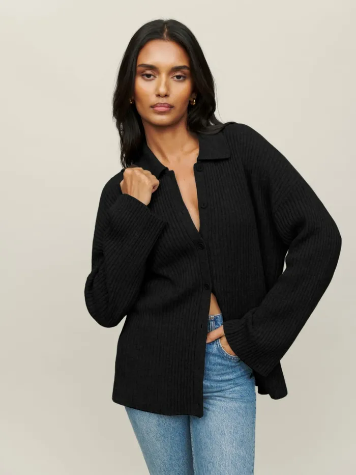 Reformation Sweaters Fantino Cashmere Collared Cardigan Black 8211 Women Reformation Sweaters Fantino Cashmere Collared Cardigan Black 8211 Women