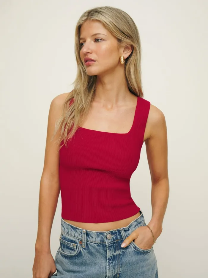 Reformation Sweaters Julia Ribbed Sweater Tank Lipstick 8211 Women Reformation Sweaters Julia Ribbed Sweater Tank Lipstick 8211 Women