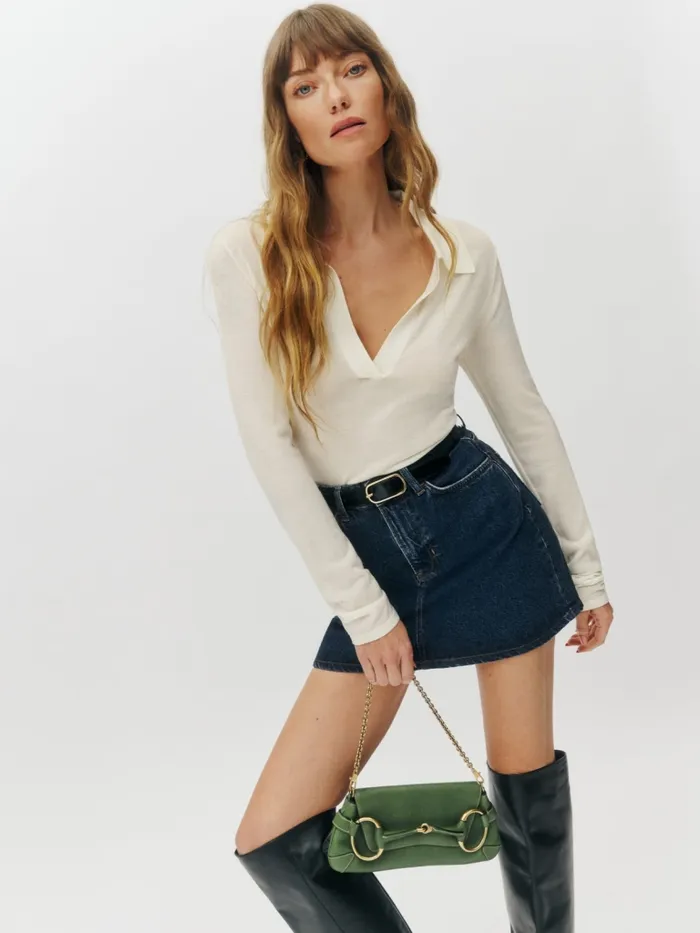 Reformation Sweaters Lucas Relaxed Regenerative Merino Polo Cream 8211 Women Reformation Sweaters Lucas Relaxed Regenerative Merino Polo Cream 8211 Women