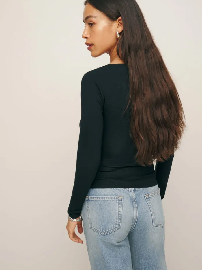 Reformation Tops Aero Knit Top Black 8211 Women