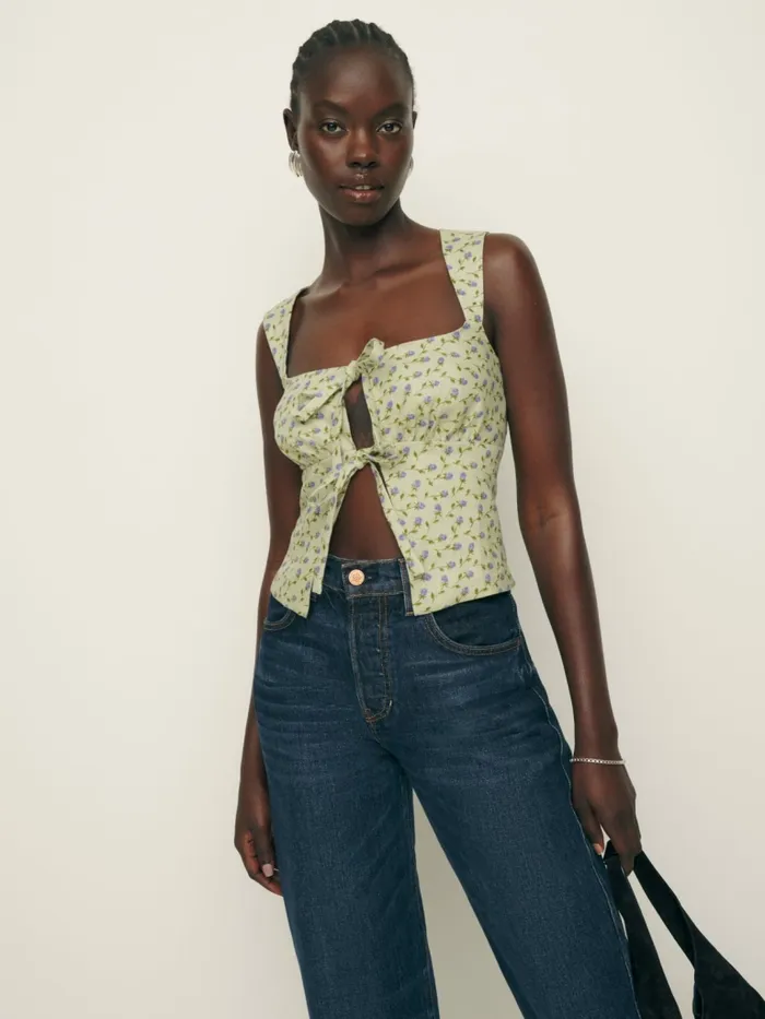 Reformation Tops Azalea Linen Top Cornelia 8211 Women Reformation Tops Azalea Linen Top Cornelia 8211 Women