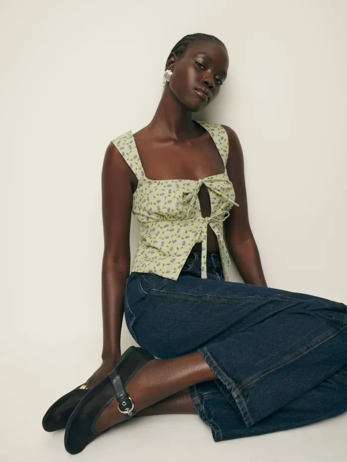 Reformation Tops Azalea Linen Top Cornelia 8211 Women Reformation Tops Azalea Linen Top Cornelia 8211 Women