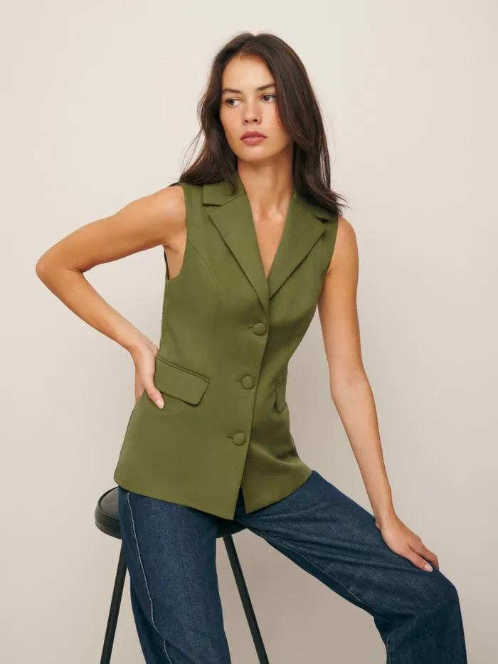 Reformation Tops Billie Vest Pear 8211 Women