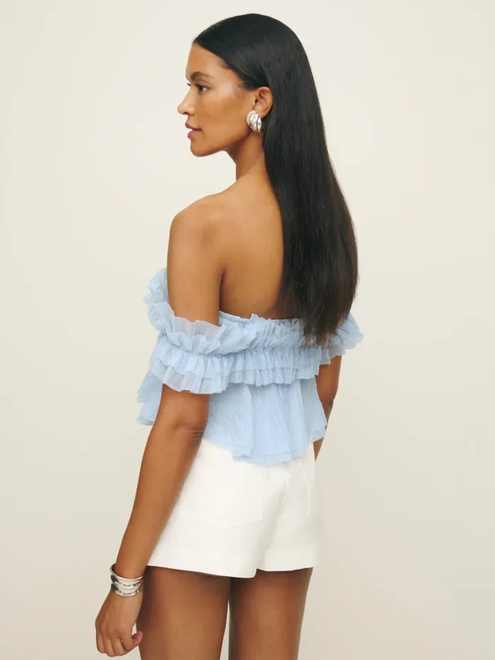 Reformation Tops Briella Top Light Blue 8211 Women