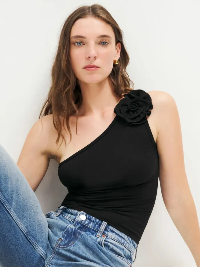 Reformation Tops Camellia Knit Top Black 8211 Women Reformation Tops Camellia Knit Top Black 8211 Women