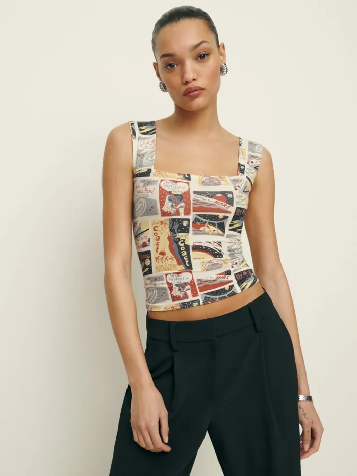 Reformation Tops Clarke Knit Tank Greetings 8211 Women