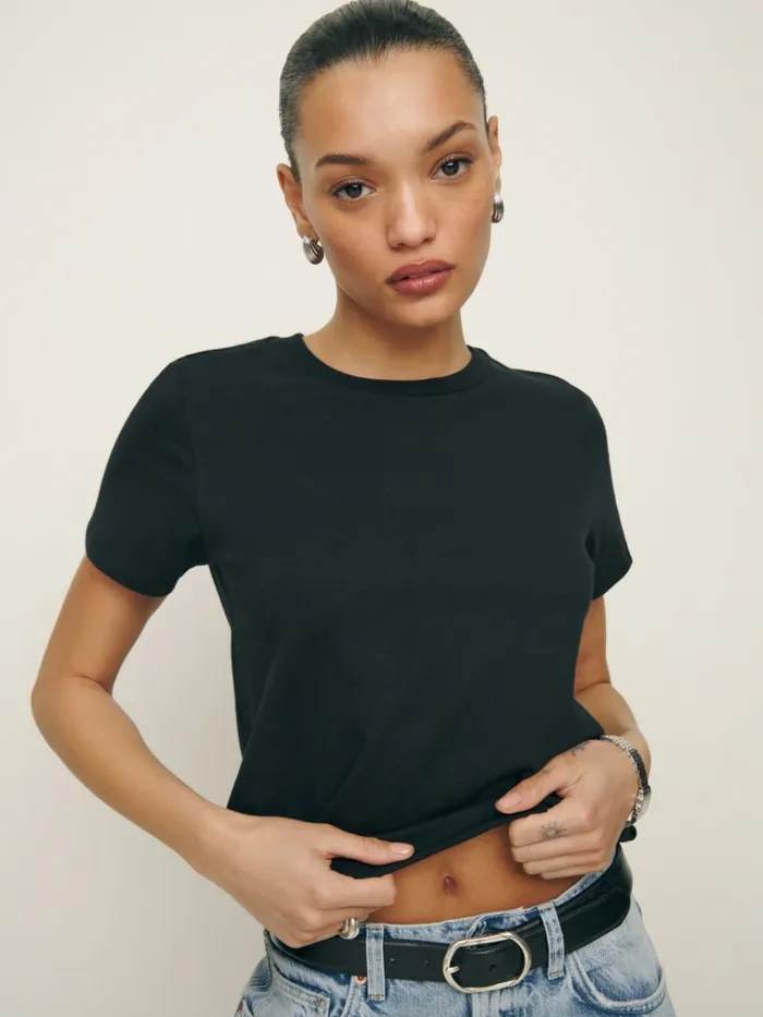 Reformation Tops Classic Crew Tee Black 8211 Women