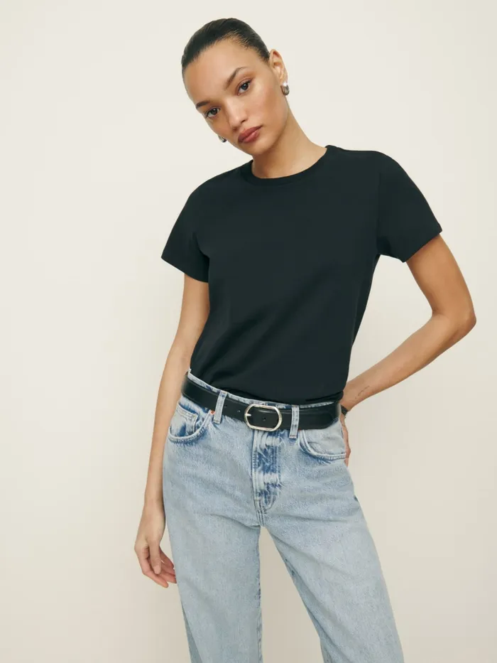 Reformation Tops Classic Crew Tee Black 8211 Women
