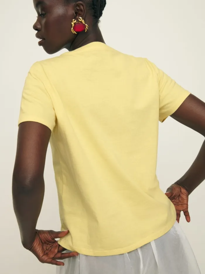 Reformation Tops Classic Crew Tee Ibiza Pintildea Colada 8211 Women