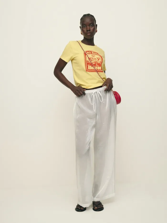 Reformation Tops Classic Crew Tee Ibiza Pintildea Colada 8211 Women