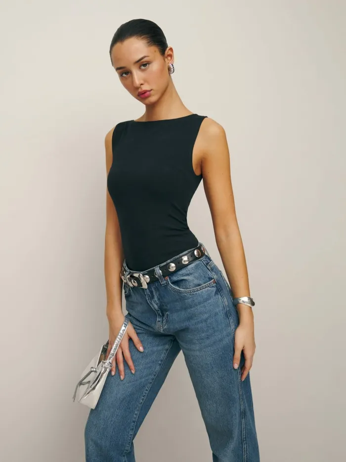 Reformation Tops Dusk Knit Top Black 8211 Women