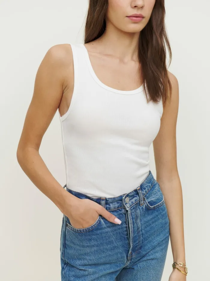 Reformation Tops Erina Knit Tank White 8211 Women