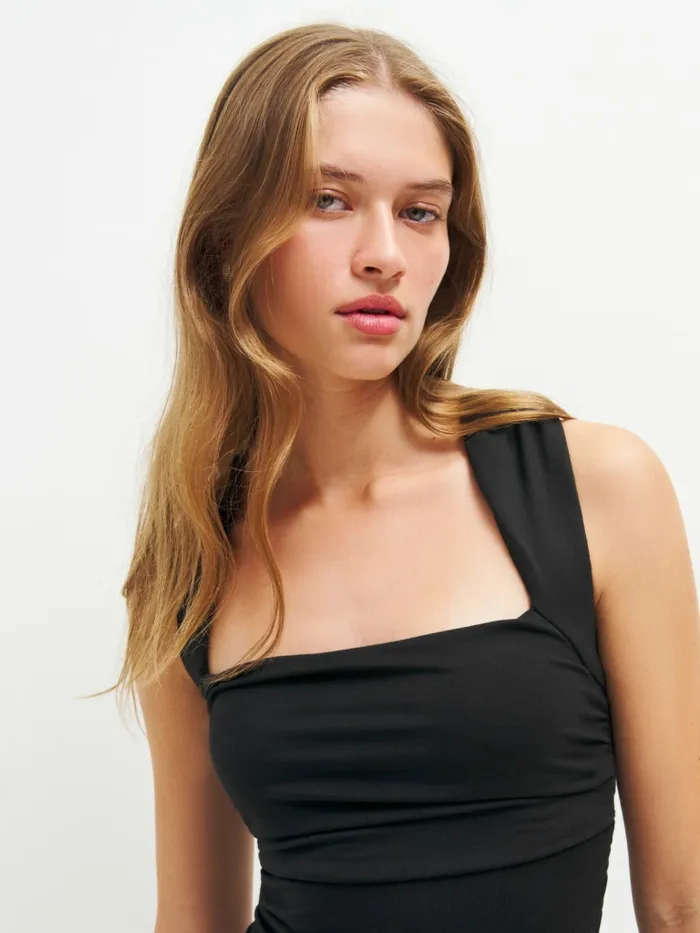 Reformation Tops Greyson Knit Top Black 8211 Women
