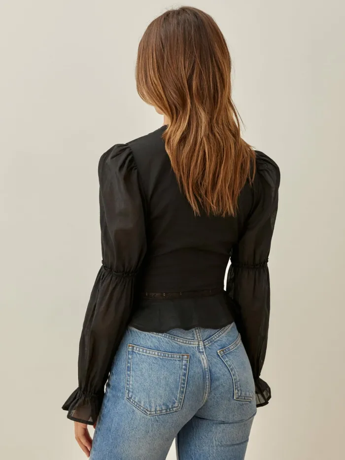 Reformation Tops Meadowlark Top Black 8211 Women Reformation Tops Meadowlark Top Black 8211 Women