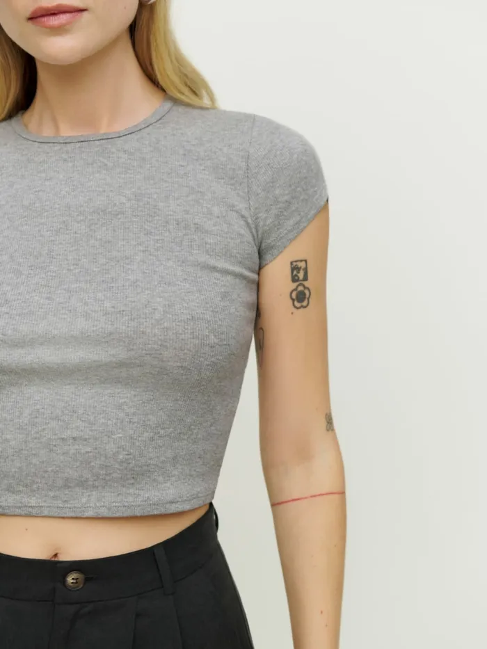 Reformation Tops Muse Tee Heather Grey 8211 Women