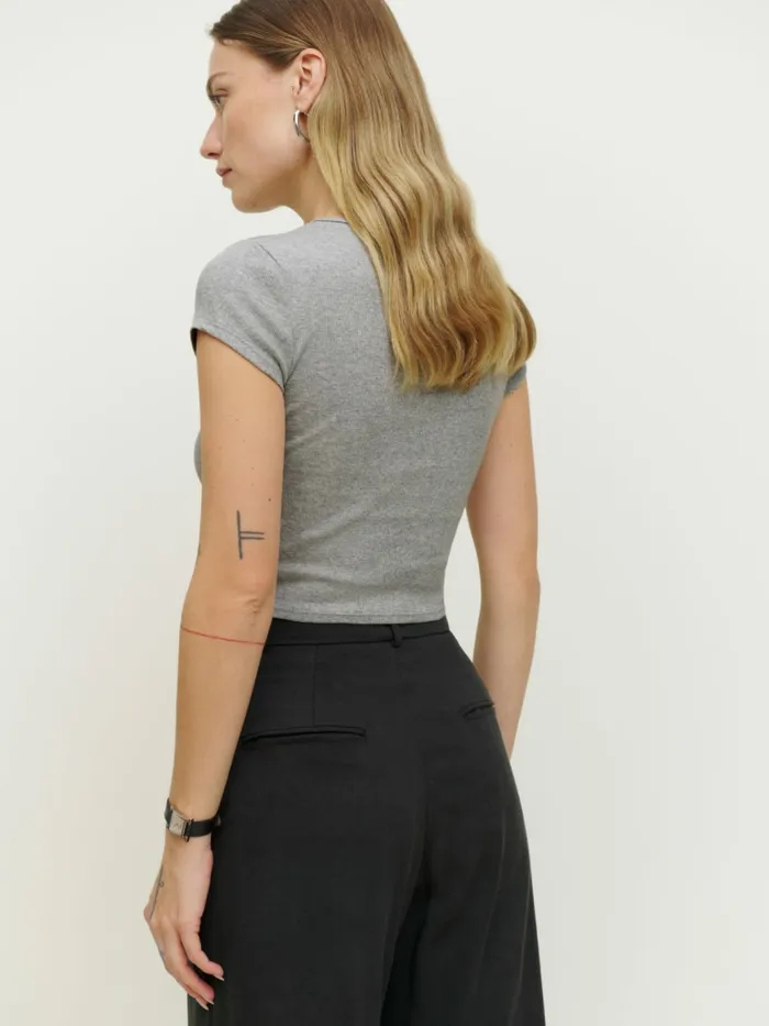 Reformation Tops Muse Tee Heather Grey 8211 Women
