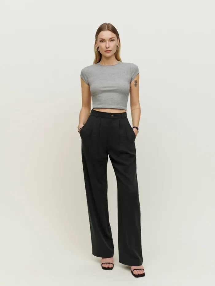 Reformation Tops Muse Tee Heather Grey 8211 Women