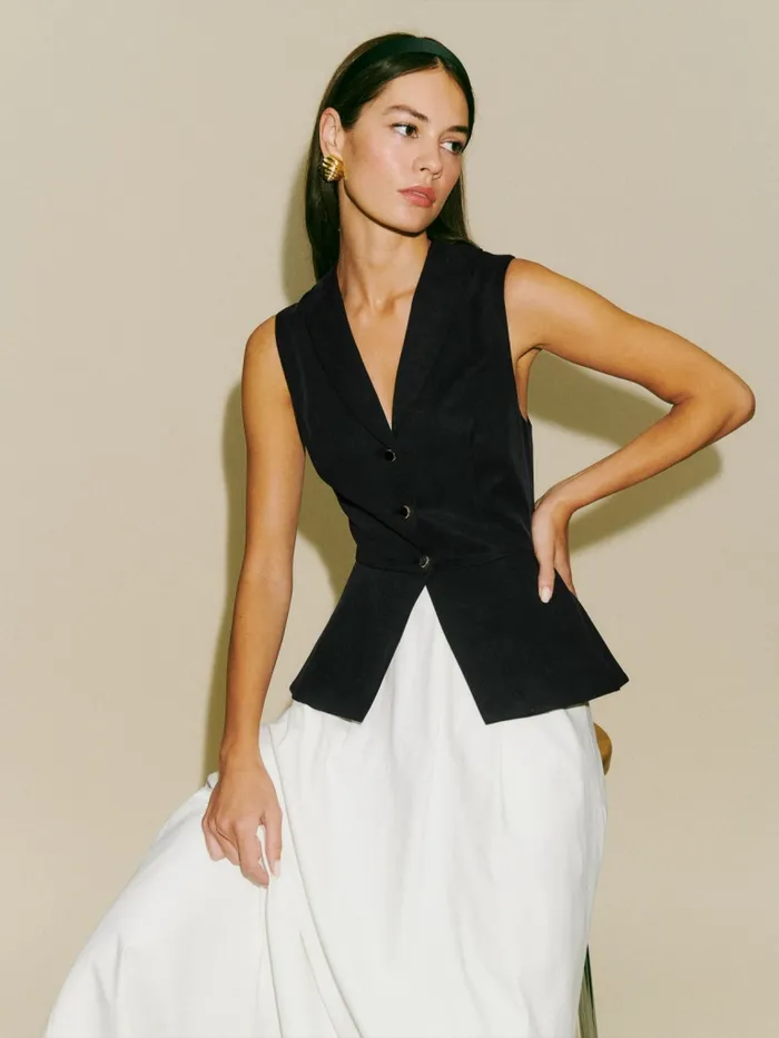 Reformation Tops Oakley Vest Black 8211 Women
