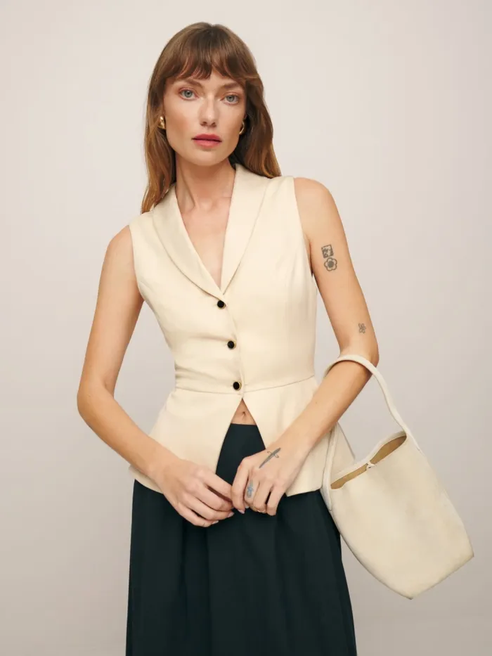 Reformation Tops Oakley Vest Oyster 8211 Women