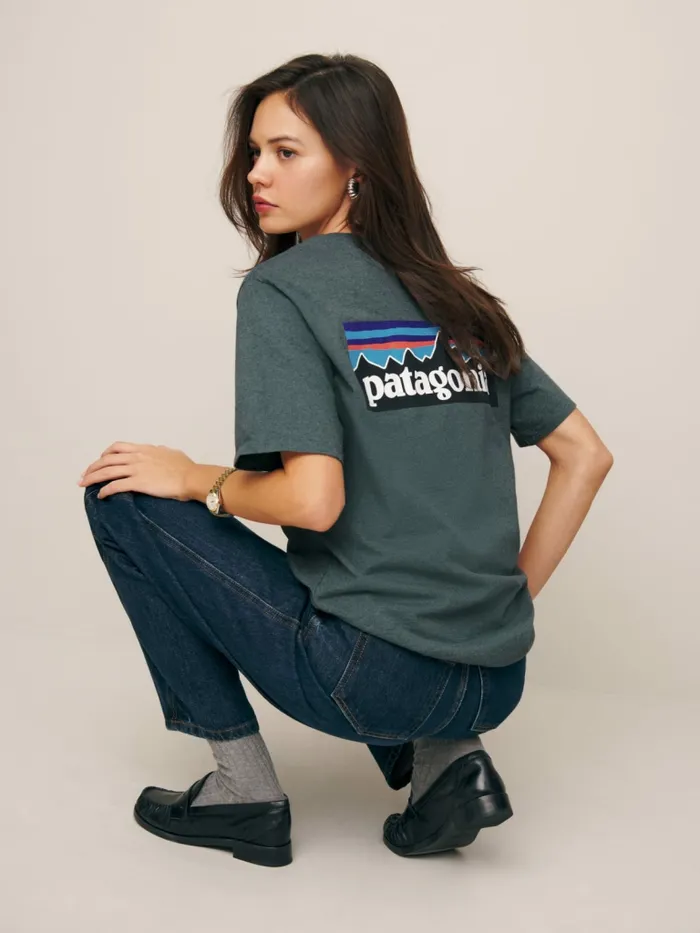 Reformation Tops Patagonia Men039s P6 Logo Responsibilitee Nouveau Green 8211 Women