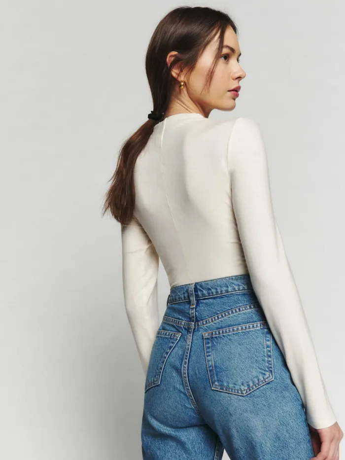 Reformation Tops Zylah Knit Top Cream 8211 Women