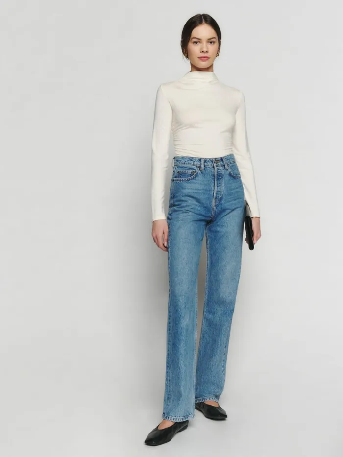 Reformation Tops Zylah Knit Top Cream 8211 Women