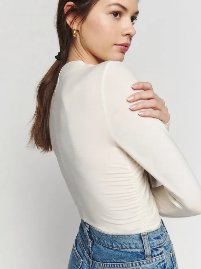 Reformation Tops Zylah Knit Top Cream 8211 Women