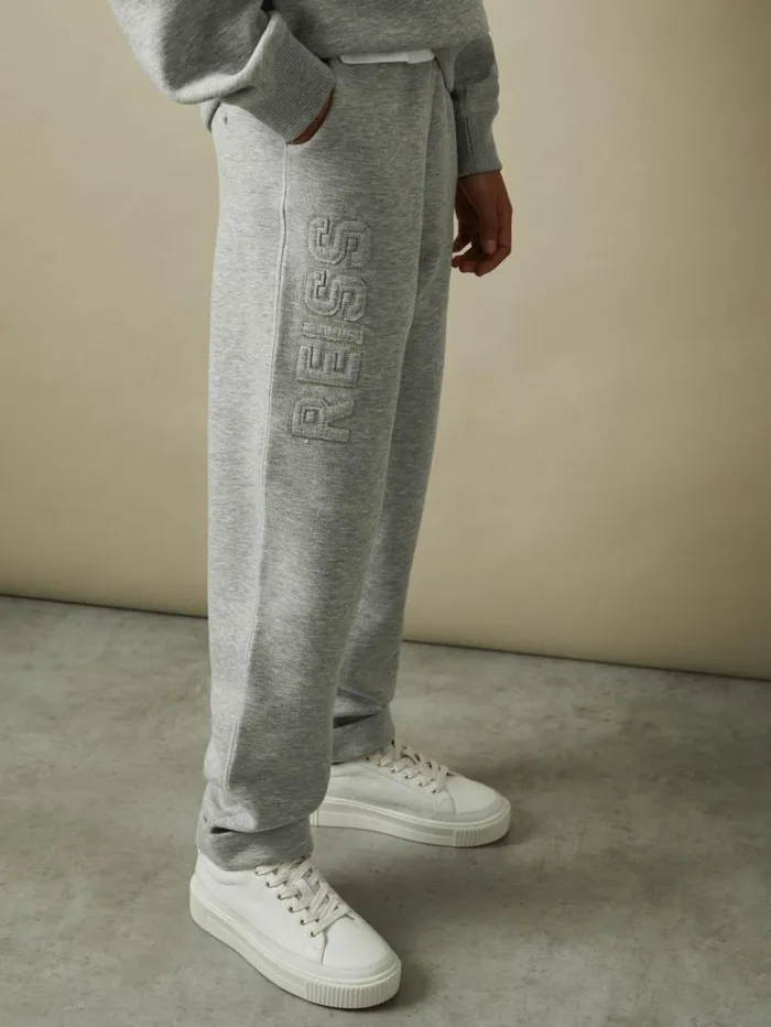 REISS CoOrds Children Applique Logo Sweat Joggers Grey