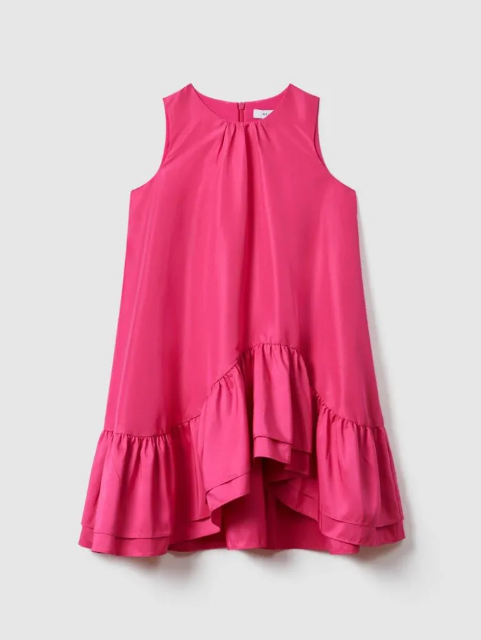 REISS Dresses Children Layered HighLow Dress Bright Pink