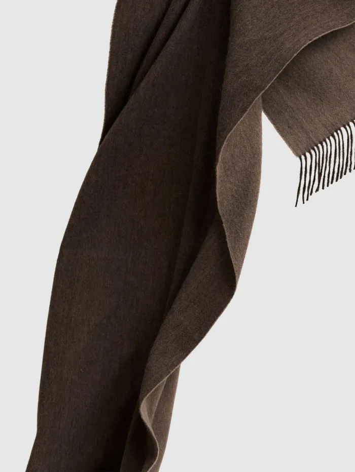 REISS Hats Gloves and Scarves Women WoolCashmere Scarf Chocolate