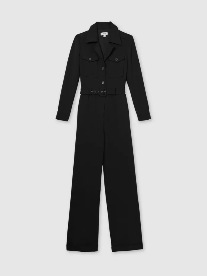 REISS Jumpsuits and Rompers Women Belted Utility Jumpsuit Black