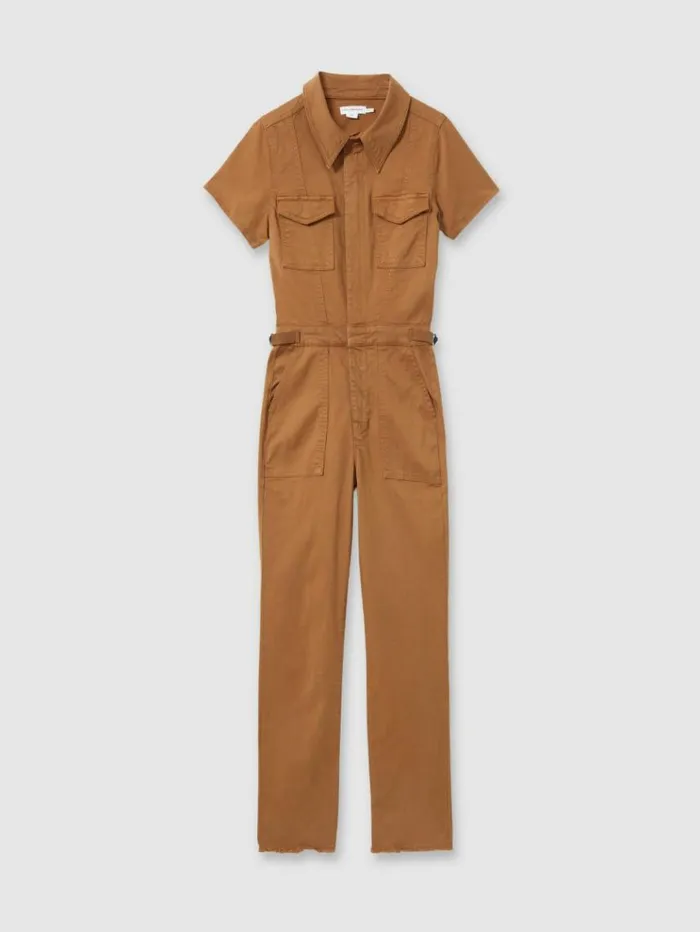 REISS Jumpsuits and Rompers Women Good American Twill Utility StraightLeg Jumpsuit Tan