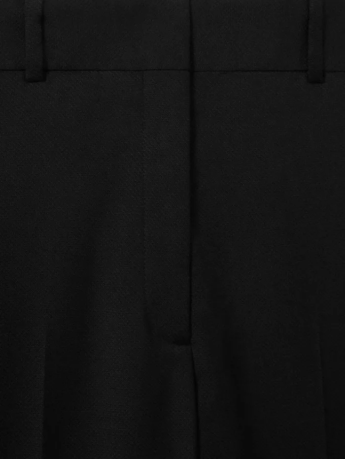REISS Petite Women Wool Blend Tapered Suit Trousers Black