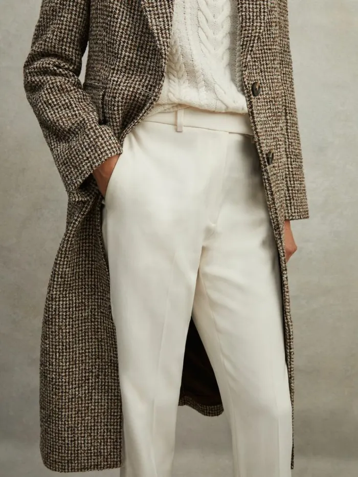 REISS Suits and Tailoring Women Slim Fit Suit Trousers Cream