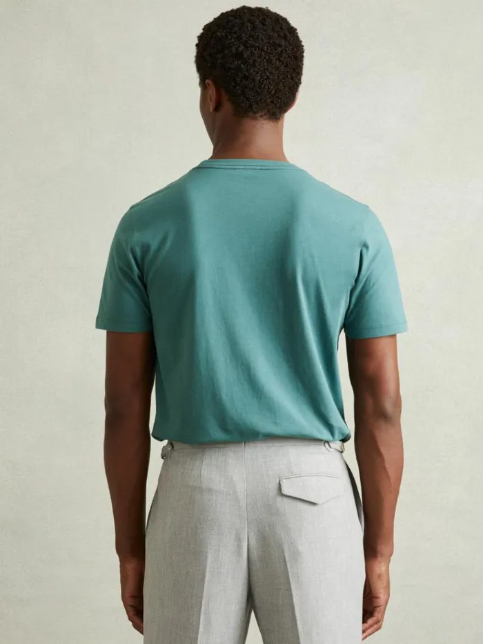 REISS TShirts Men Cotton Crew Neck TShirt Seafoam