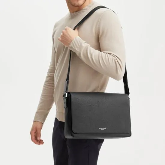 Reporter Messenger Bag Black Pebble Men Aspinal Of London Laptop Bags Reporter Messenger Bag Black Pebble Men Aspinal Of London Laptop Bags