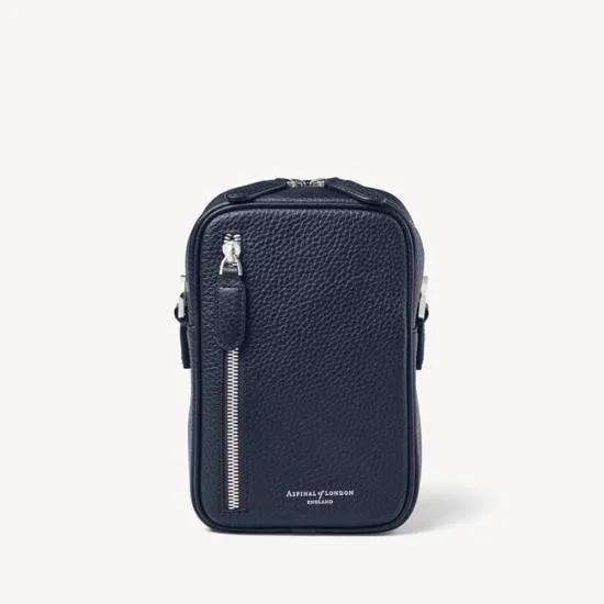 Reporter North South Bag Navy Pebble Men Aspinal Of London Messenger Bags