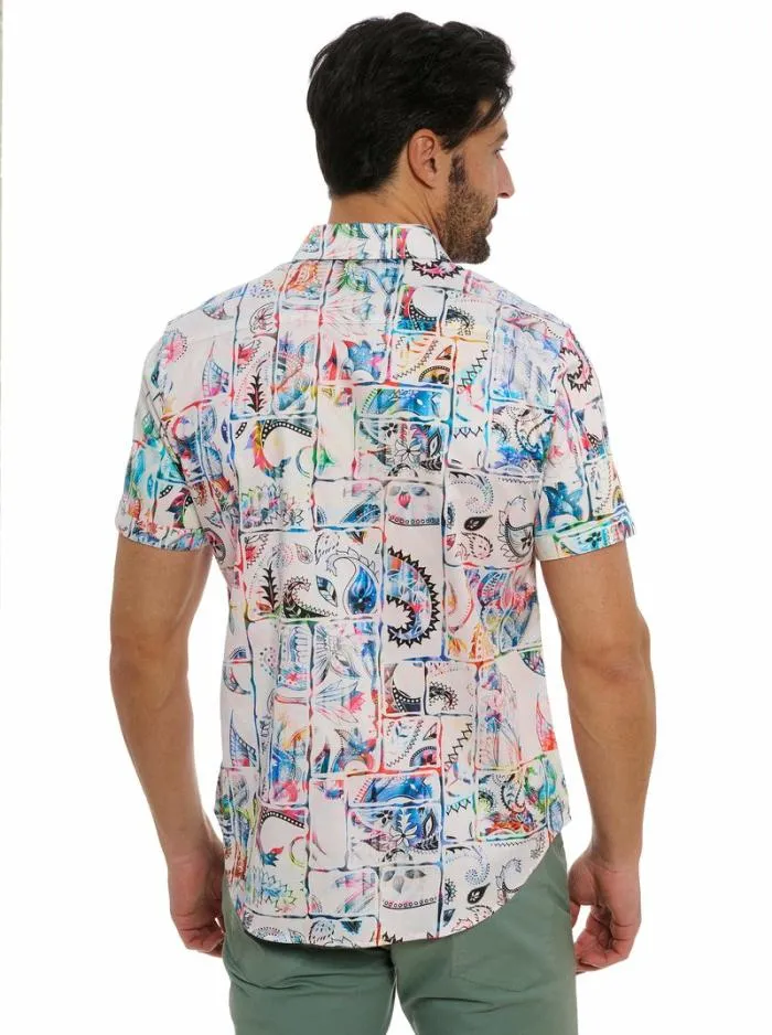 Robert Graham Button Down Shirts Men Belize Short Sleeve Button Down Shirt Multi