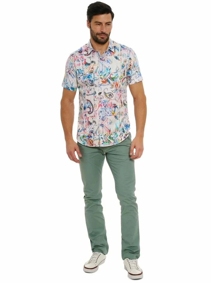 Robert Graham Button Down Shirts Men Belize Short Sleeve Button Down Shirt Multi